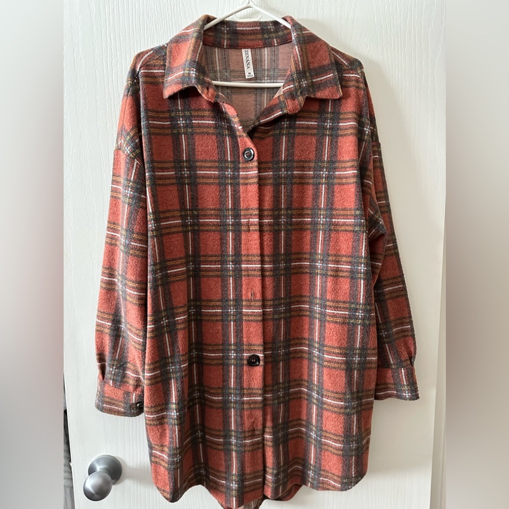 Plaid flannel oversized